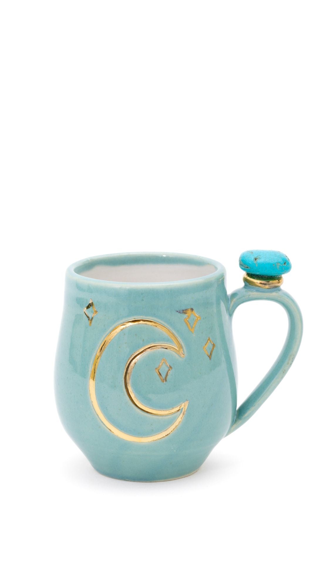 Turquoise Sun and Moon Crystal Mug