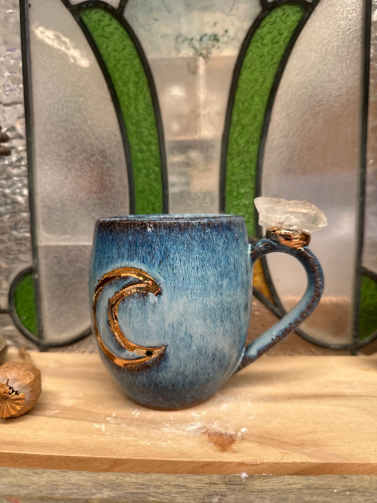Triple Goddess Crystal Mug – Natural Quartz Point