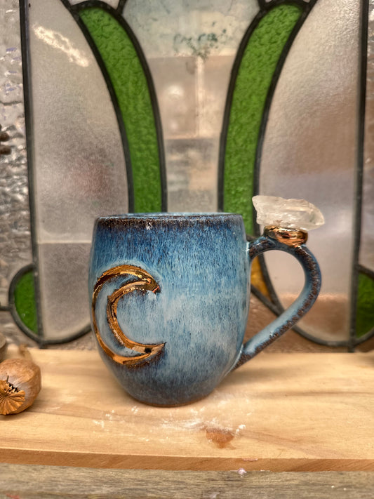 Triple Goddess Crystal Mug – Natural Quartz Point
