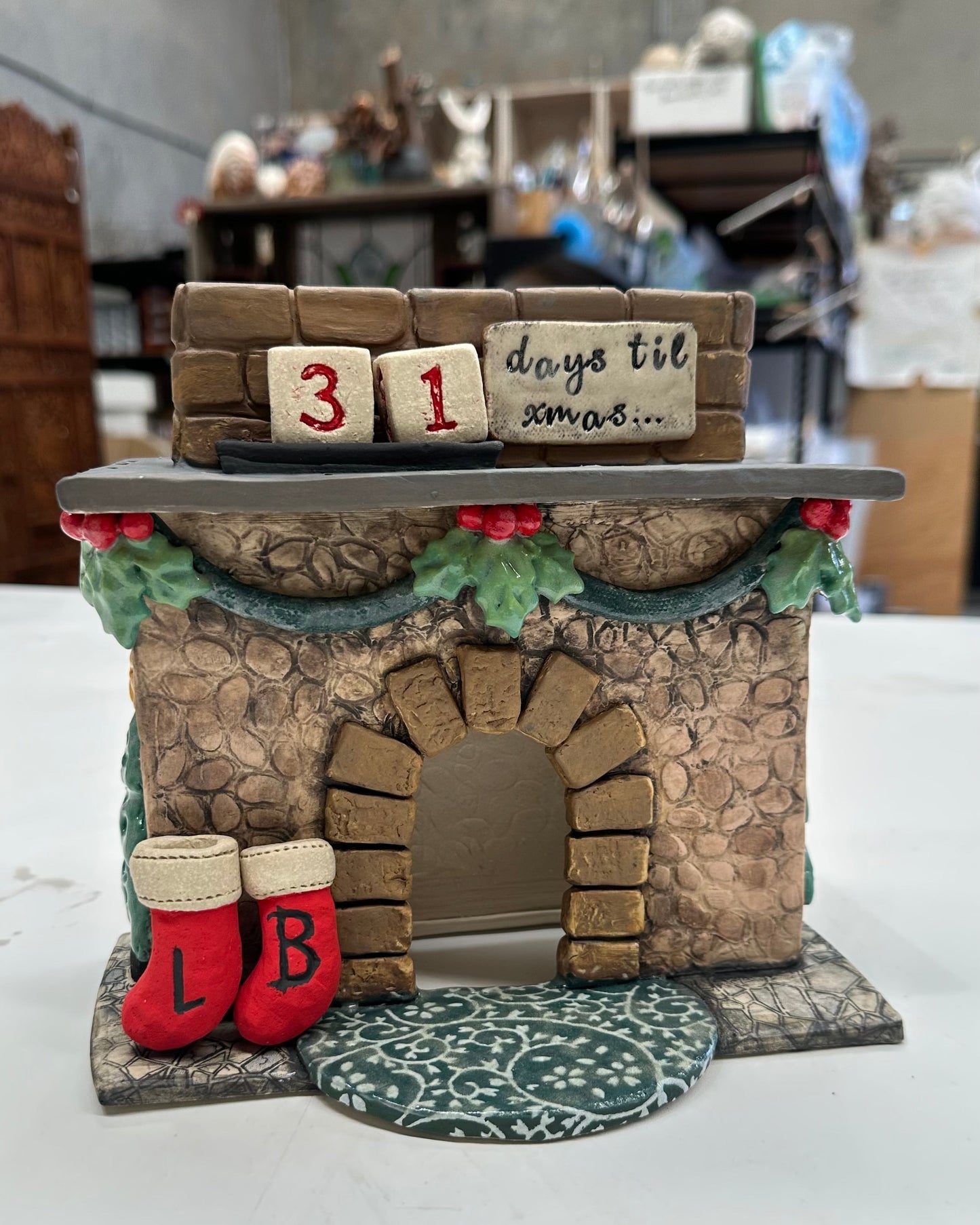 Saturday 28th November 9am - 3pm - Pottery Handbuilt Christmas Fireplace