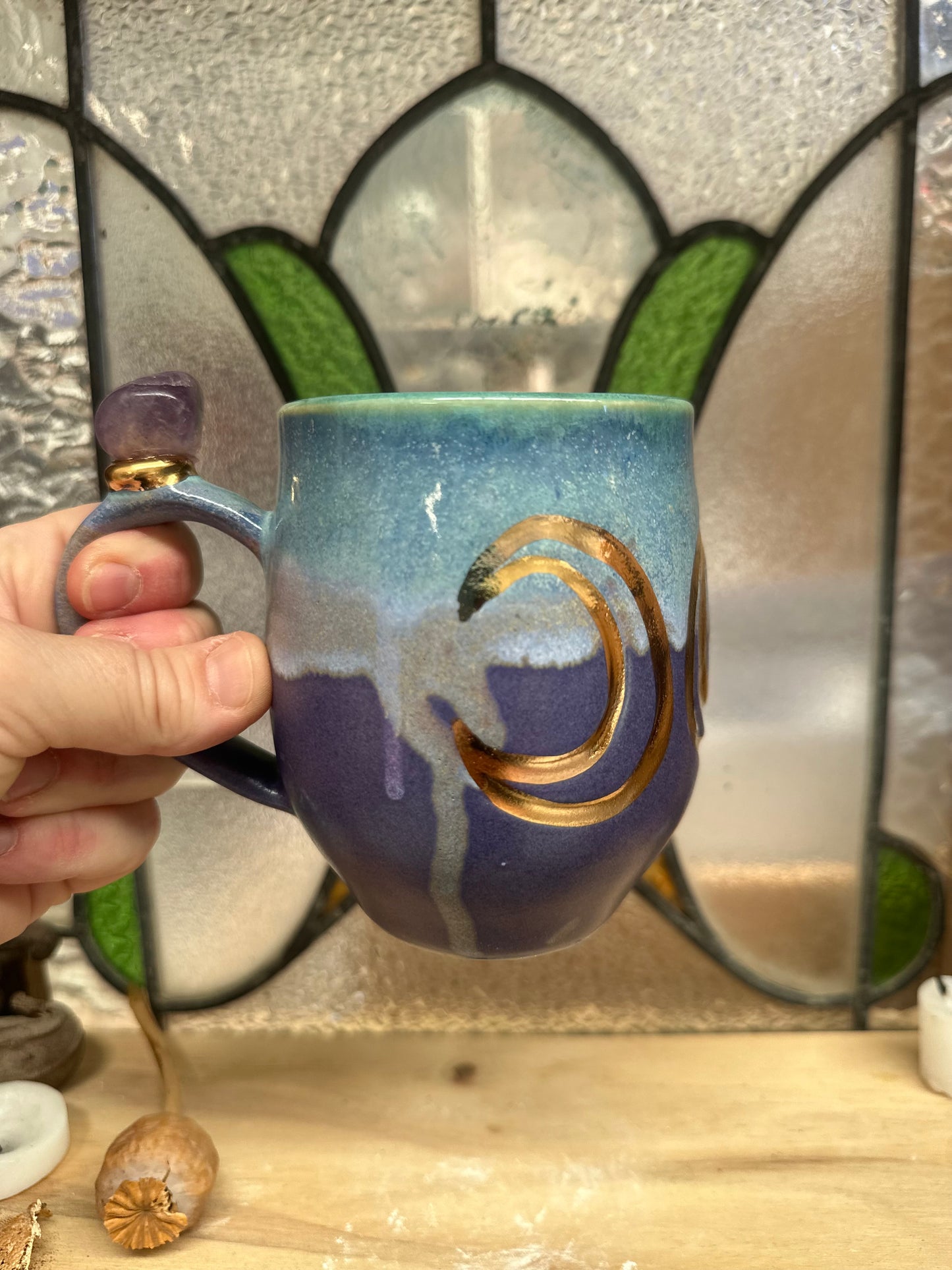 Triple Goddess Crystal Mug – Amethyst