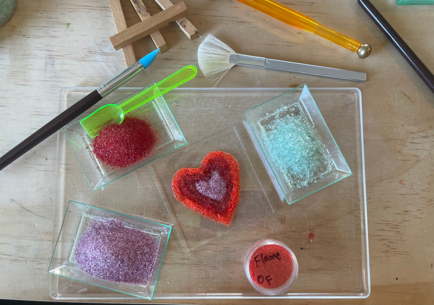 HOT GLASS ART! Fun with Frit! Sunday 9th February 10am-12noon - Be My Valentine - Glass fused Hearts and Flowers