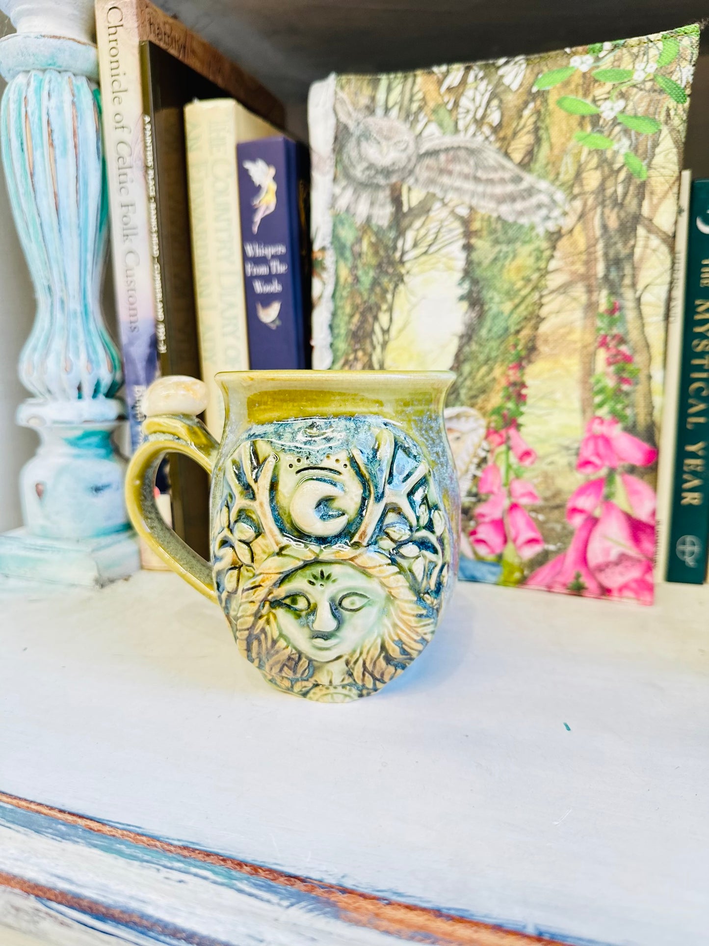 The Antlered Goddess, Elen of the Ways - Citrine Crystal Mug