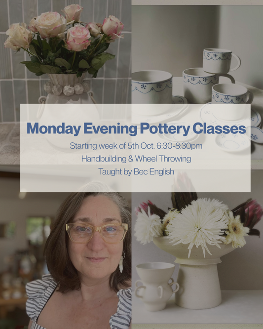 Ten Week Term. Starting Mon 5th Oct. Hand building and Wheel Throwing with Bec English