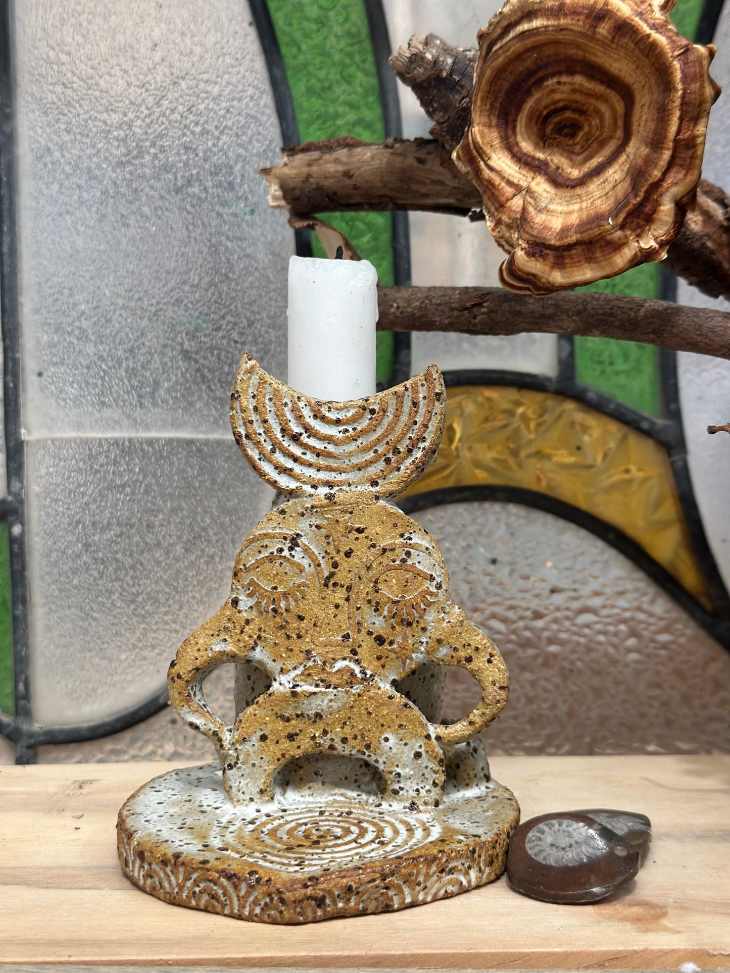 Earth Father Candle & Incense Holder