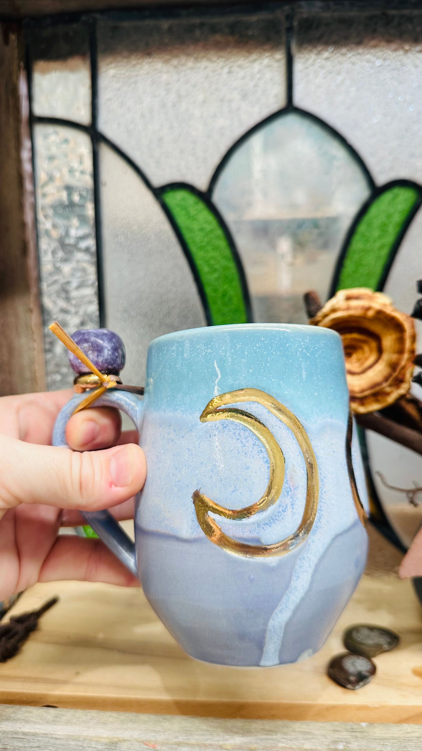 Lepidolite Triple Goddess Crystal Mug