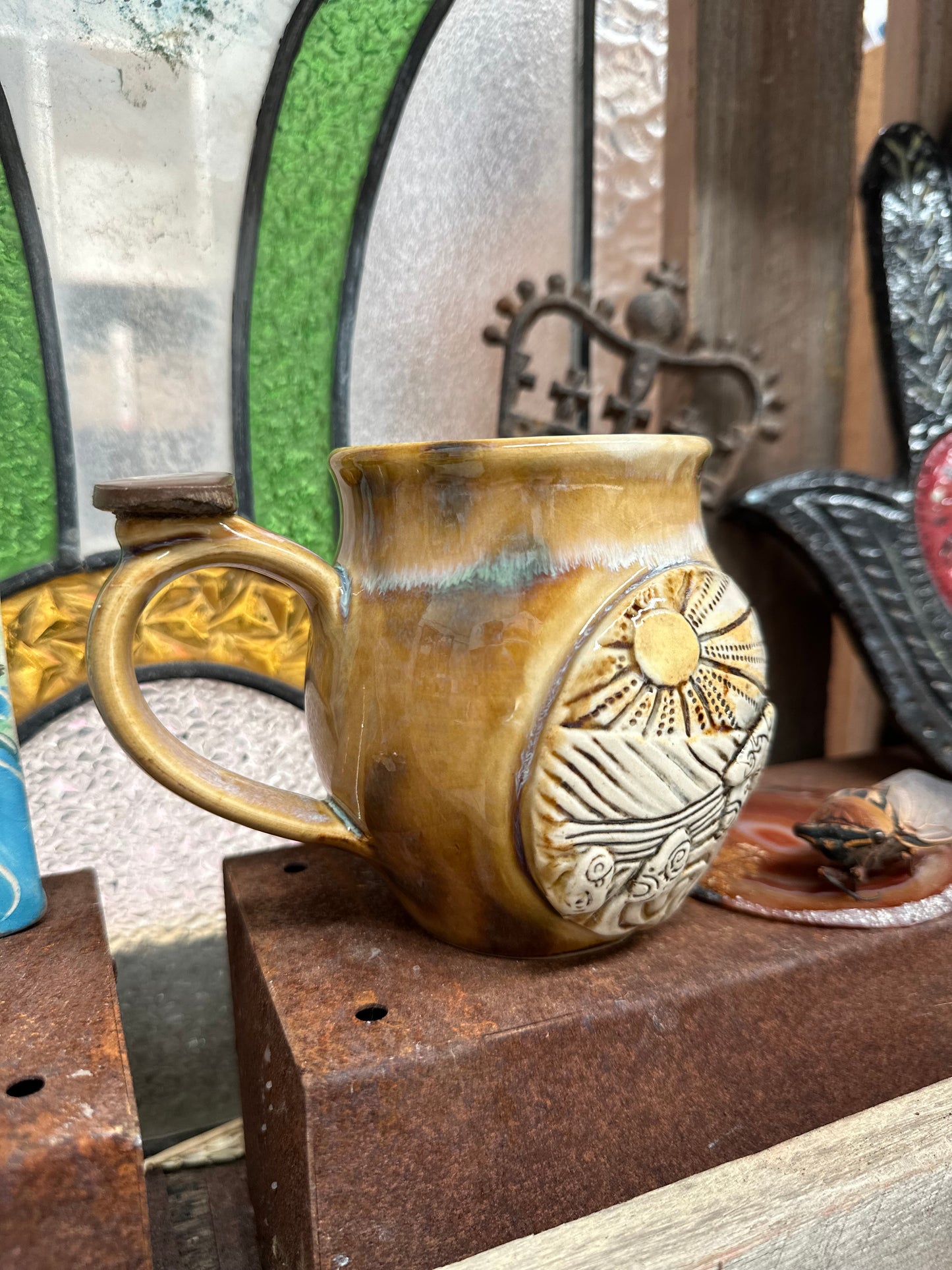 Standing Stone Sunrise Ammonite Crystal Mug