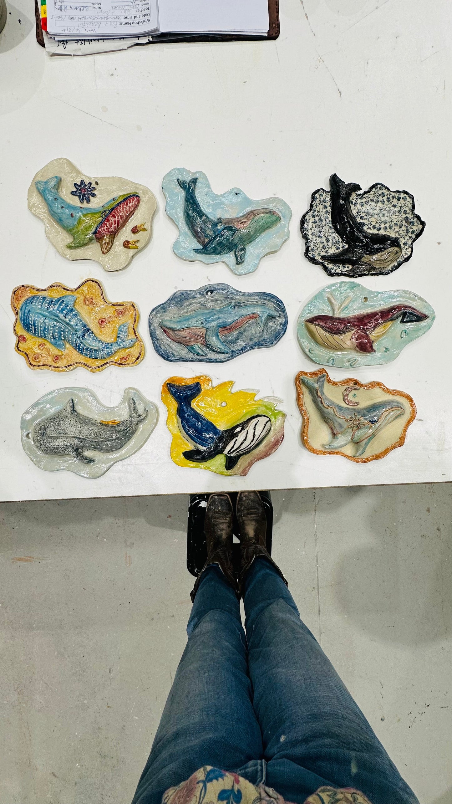 Sun 26th July 1pm - 3:30pm - Whimsical Whales – Ceramic Wall Hanging Workshop with Meri Mila