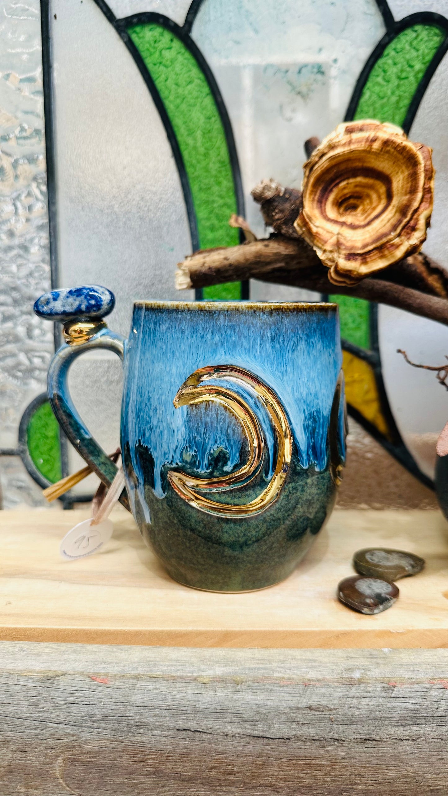 Lapis Lazuli Triple Goddess Crystal Mug
