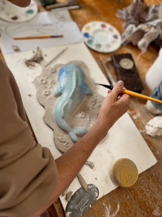 Sun 26th July 1pm - 3:30pm - Whimsical Whales – Ceramic Wall Hanging Workshop with Meri Mila