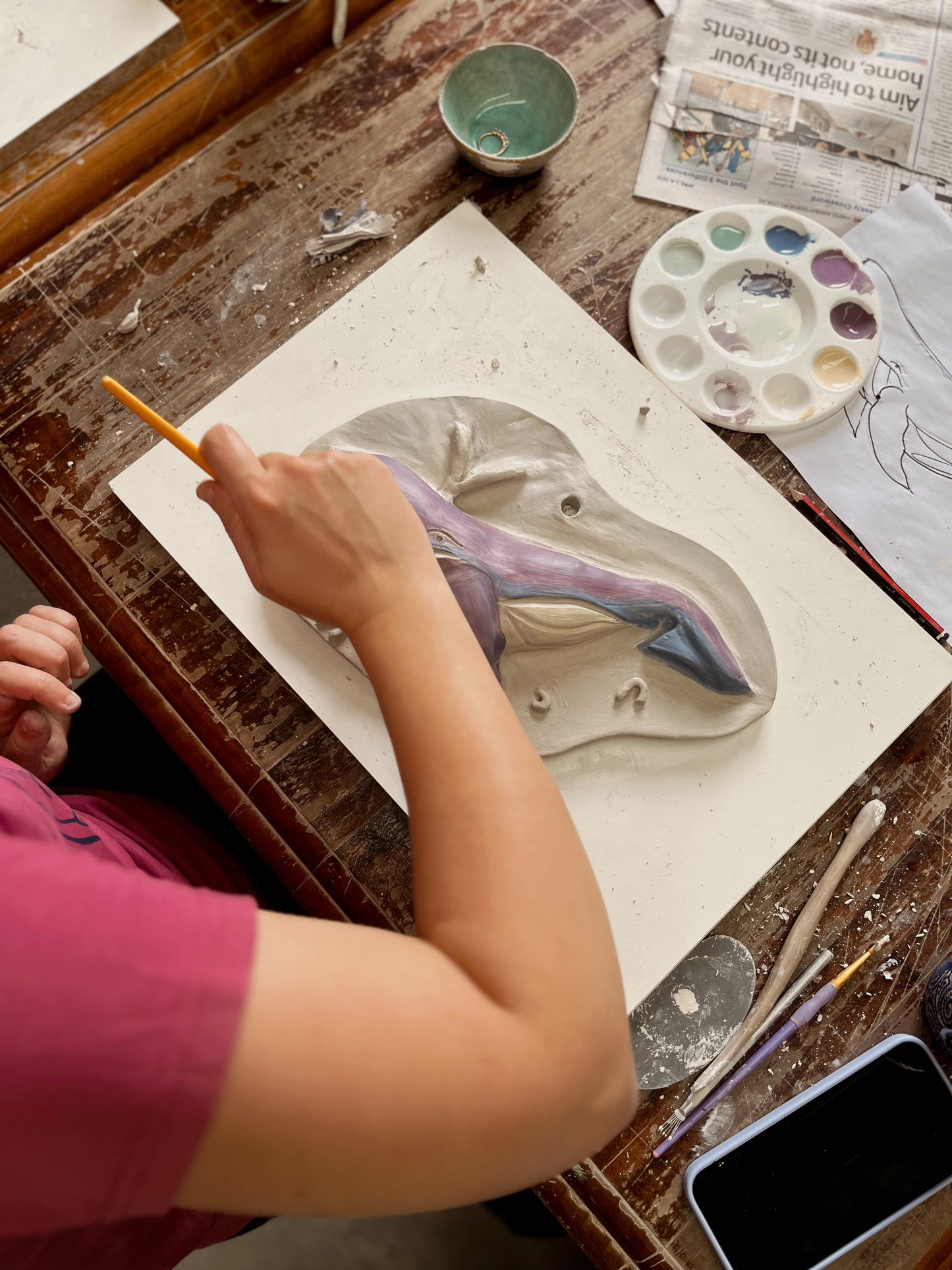 Sun 26th July 1pm - 3:30pm - Whimsical Whales – Ceramic Wall Hanging Workshop with Meri Mila