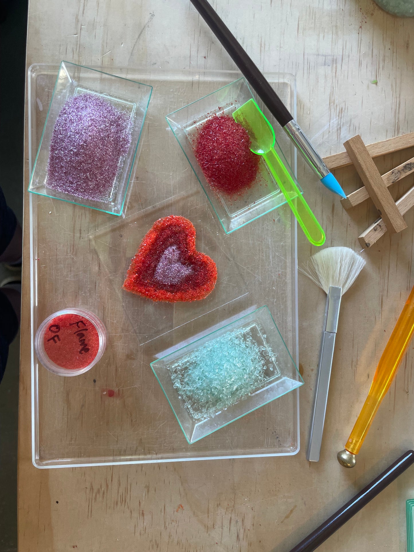 HOT GLASS ART! Fun with Frit! Sunday 9th February 10am-12noon - Be My Valentine - Glass fused Hearts and Flowers