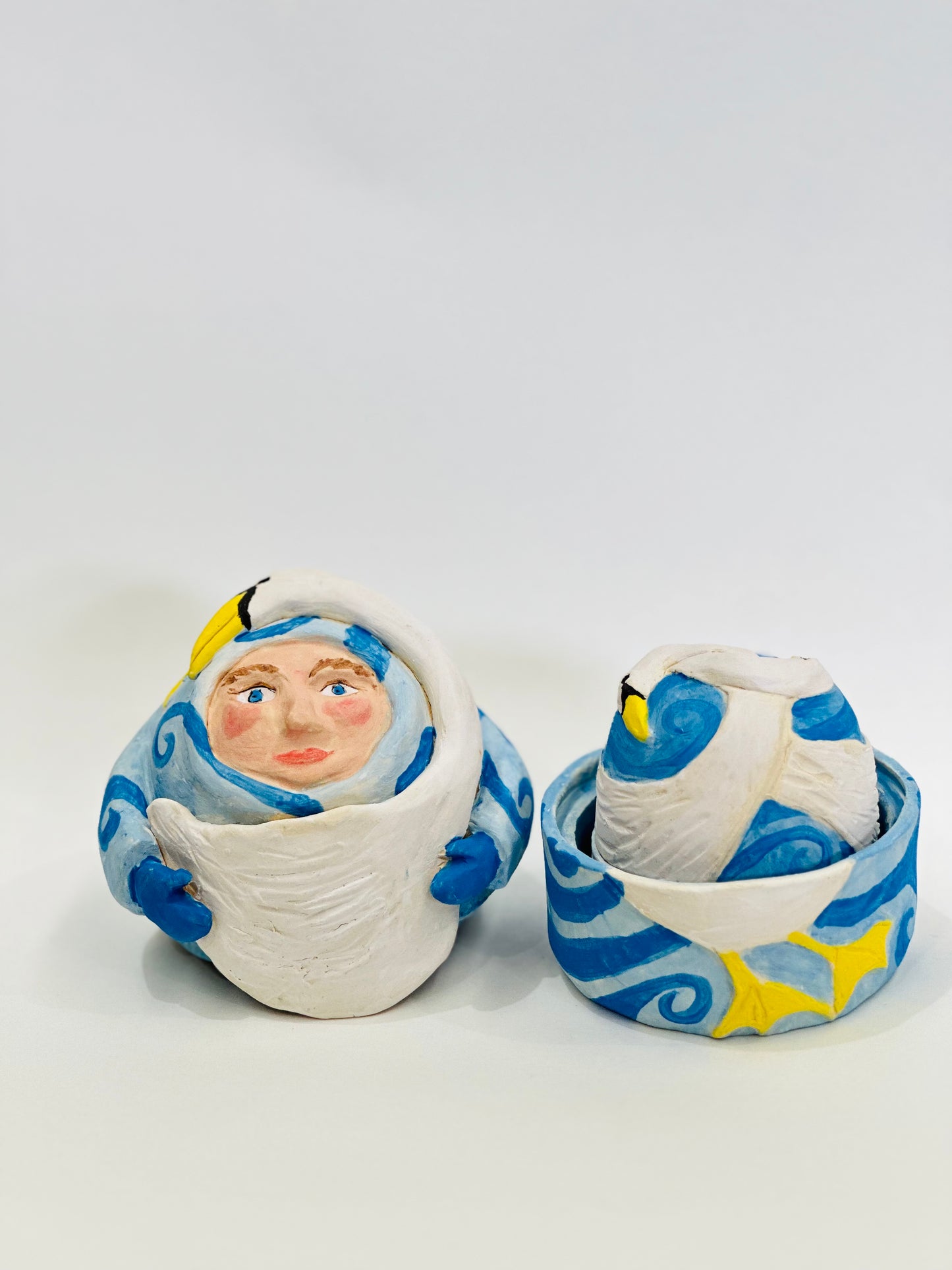 Swan Woodland Sprite Set of three Babushka Box