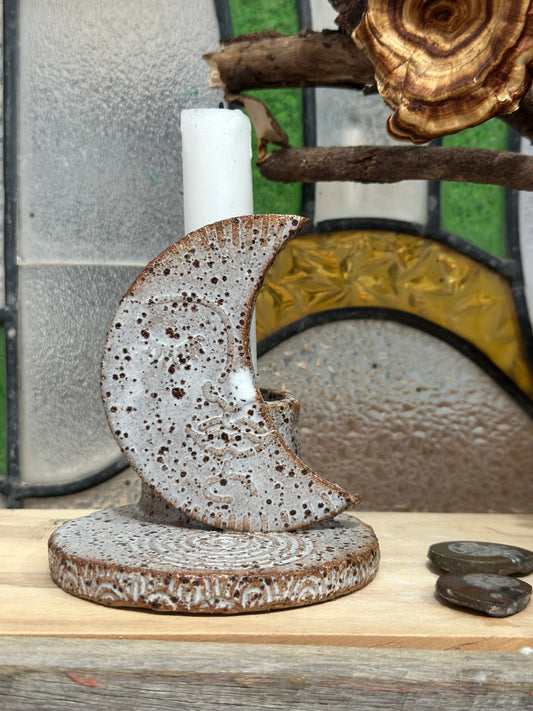 Crescent Moon Candle & Smudge Holder