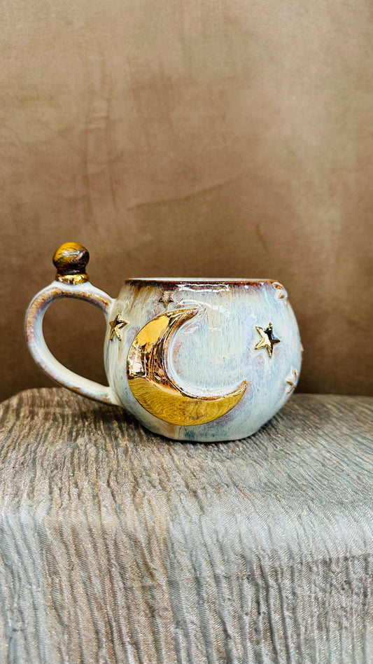 Moon Magic Crystal Mugs with Tigers Eye