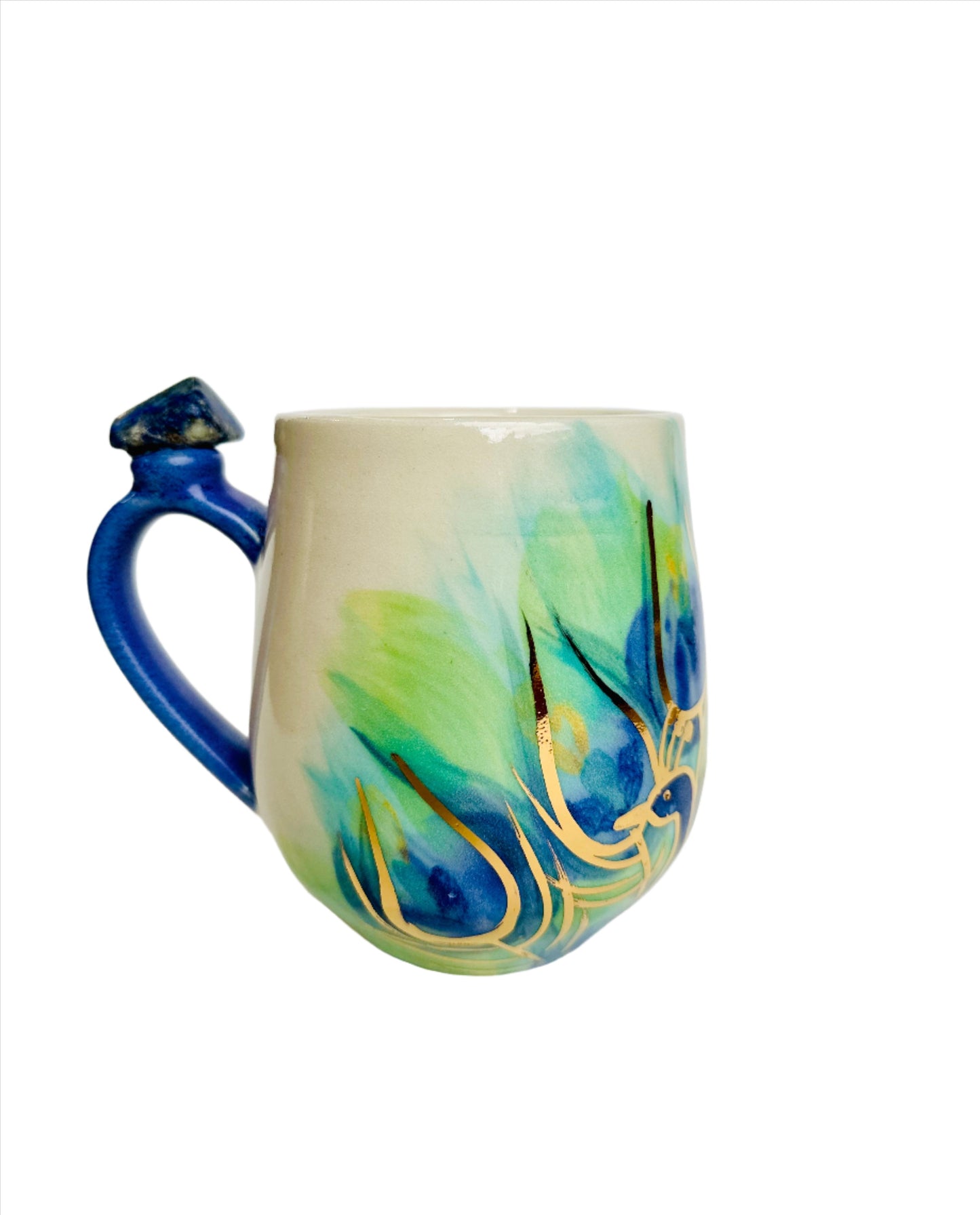 Peacock Lapis Lazuli Crystal Mug