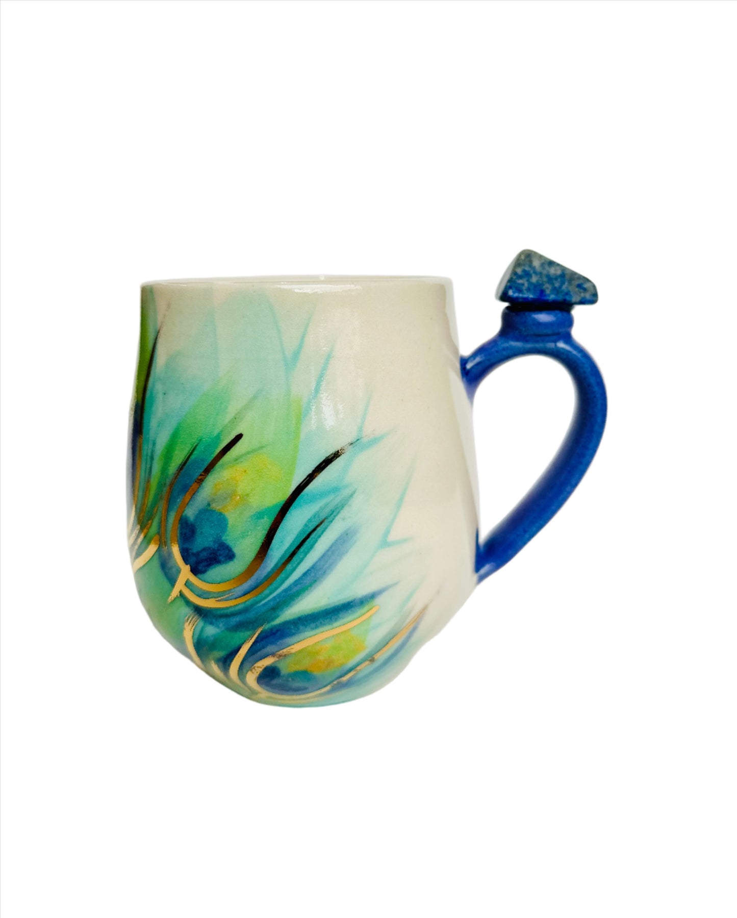 Peacock Lapis Lazuli Crystal Mug