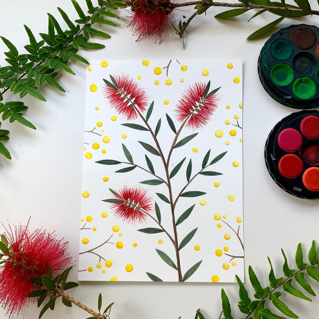 Watercolour Australian Flowers Workshop - Sat 1st March, 2-5pm Introduction to Watercolour Painting