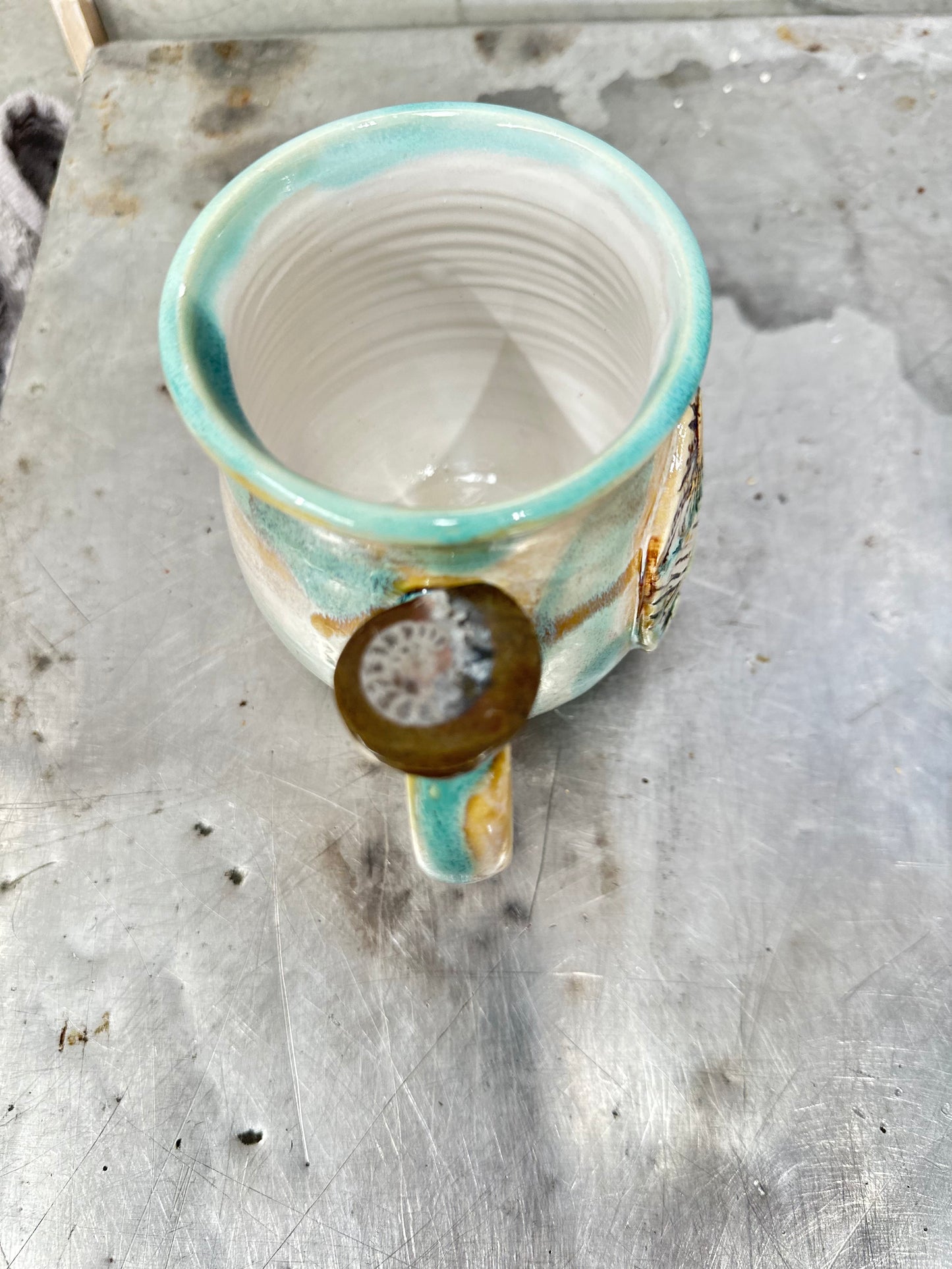 Standing Stone Sunrise Ammonite Crystal Mug