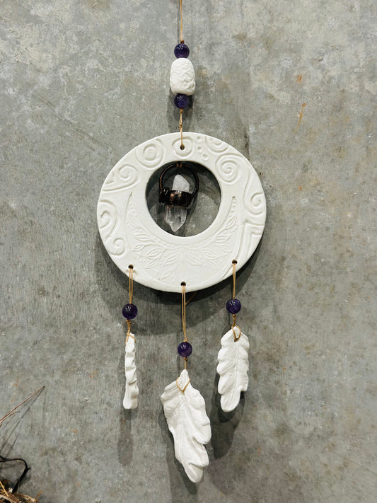 Folklore Wall Hanging - Moon Phase Porcelain Talisman Wall Hanging