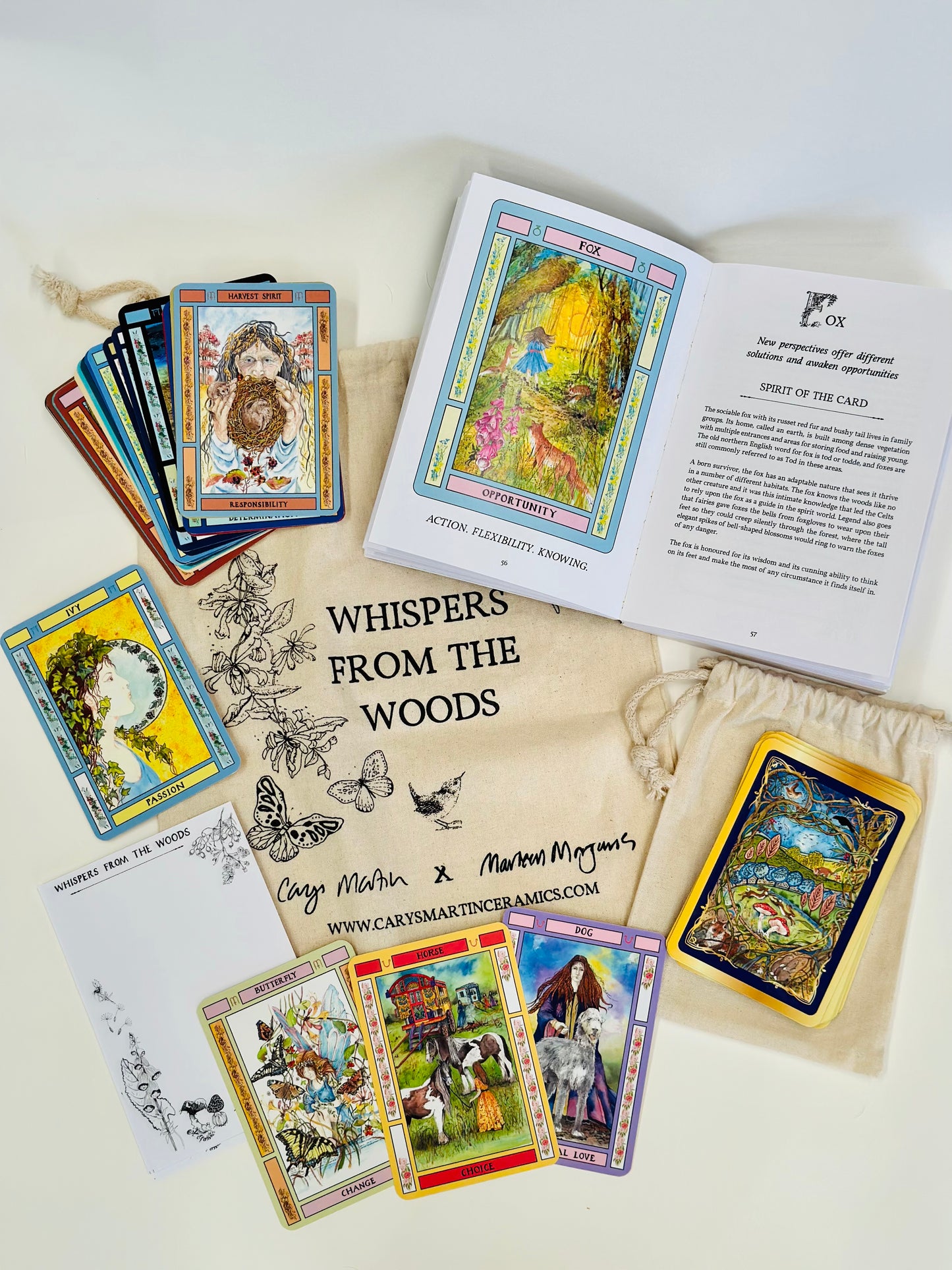 Whispers From The Woods oracle deck and companion guide book