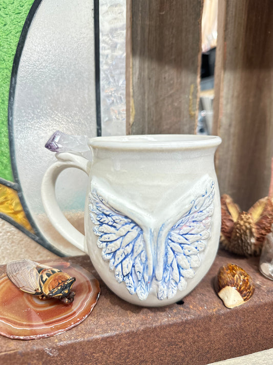 Angel Wing Amethyst Crystal Mug