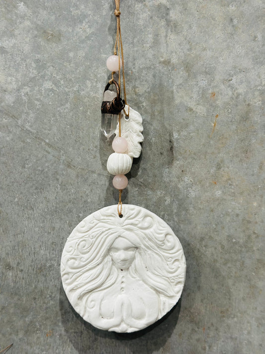 Folklore Wall Hanging - Goddess Porcelain Talisman Wall Hanging
