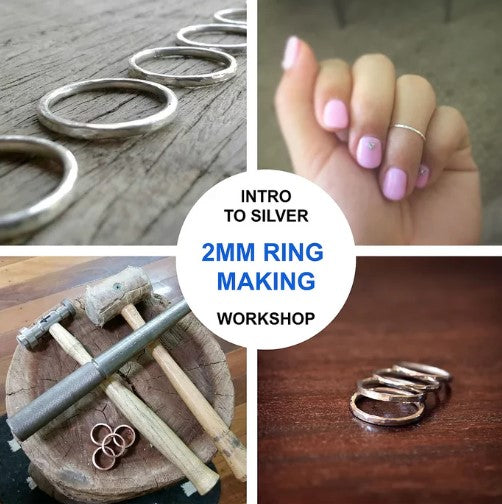 Sunday 11th May 10am - 3pm- Adults Intro to Silversmithing 2mm Ring Making.