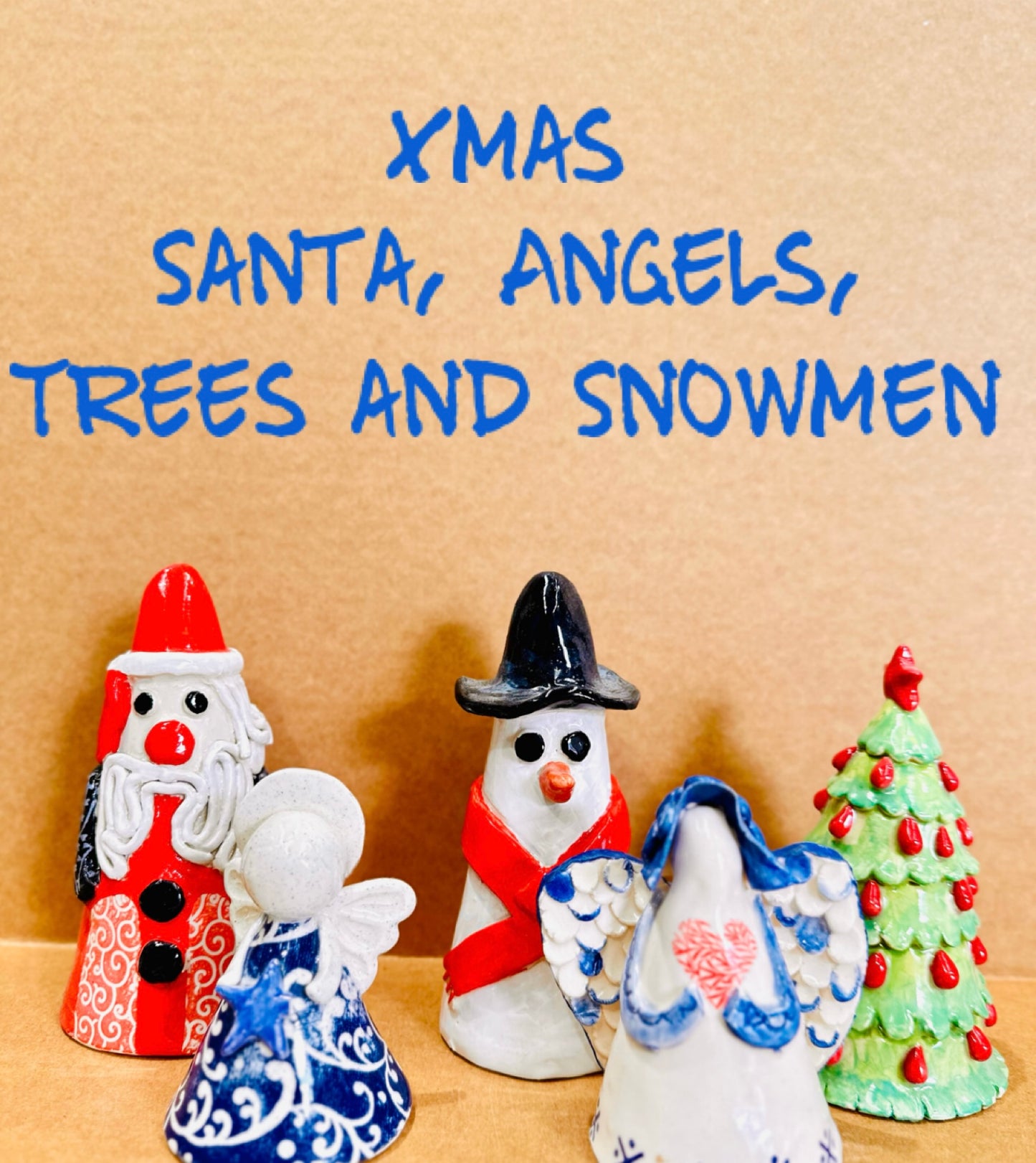 Christmas Pottery Workshop! Create your own Santa, Snowman, Angel or Xmas Tree. Saturday 16th November 1-3pm