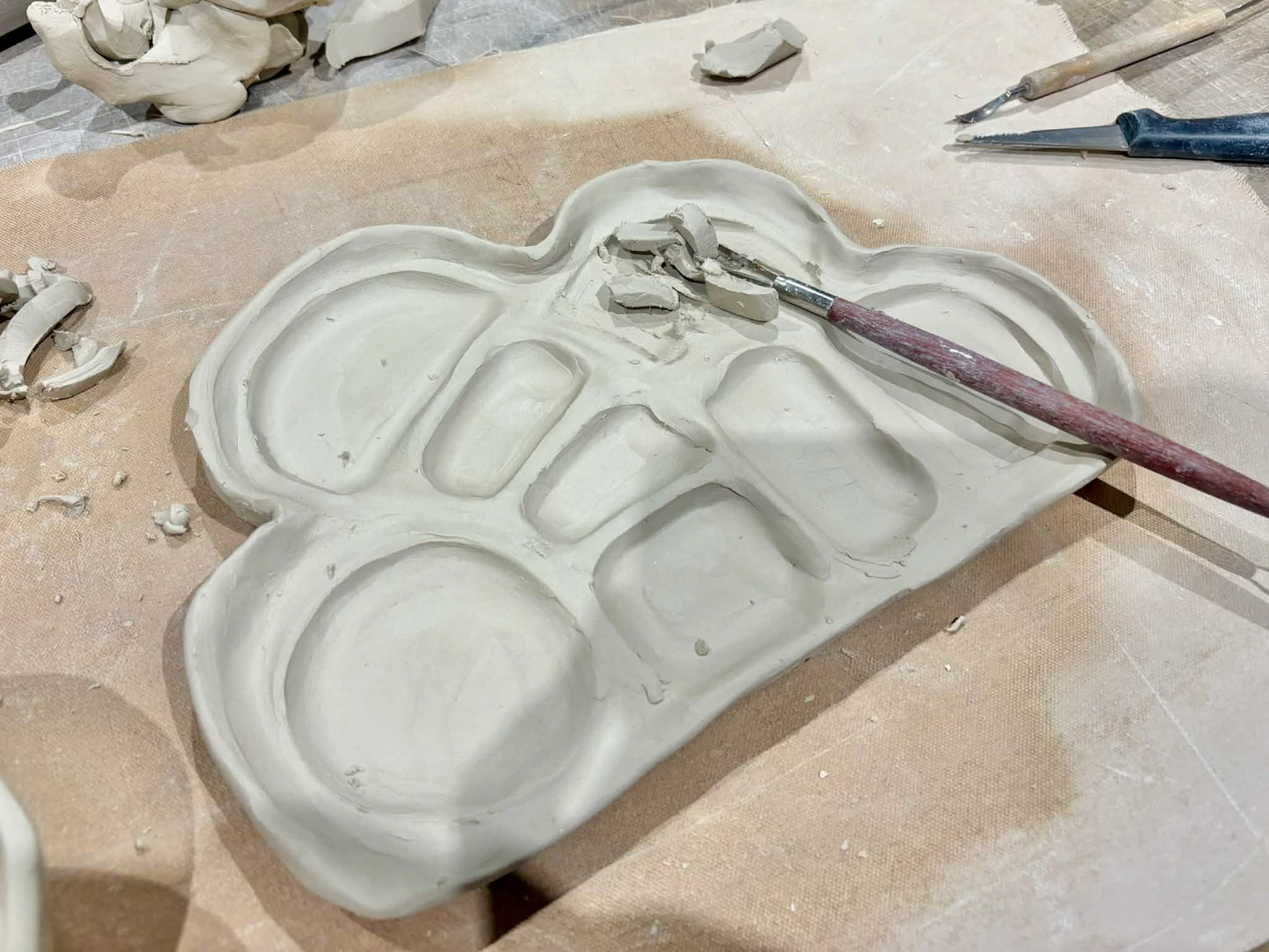 Friday 21st August 10am -12pm- Handbuilt Organic Ceramic Palette & Trinket Dish Workshop