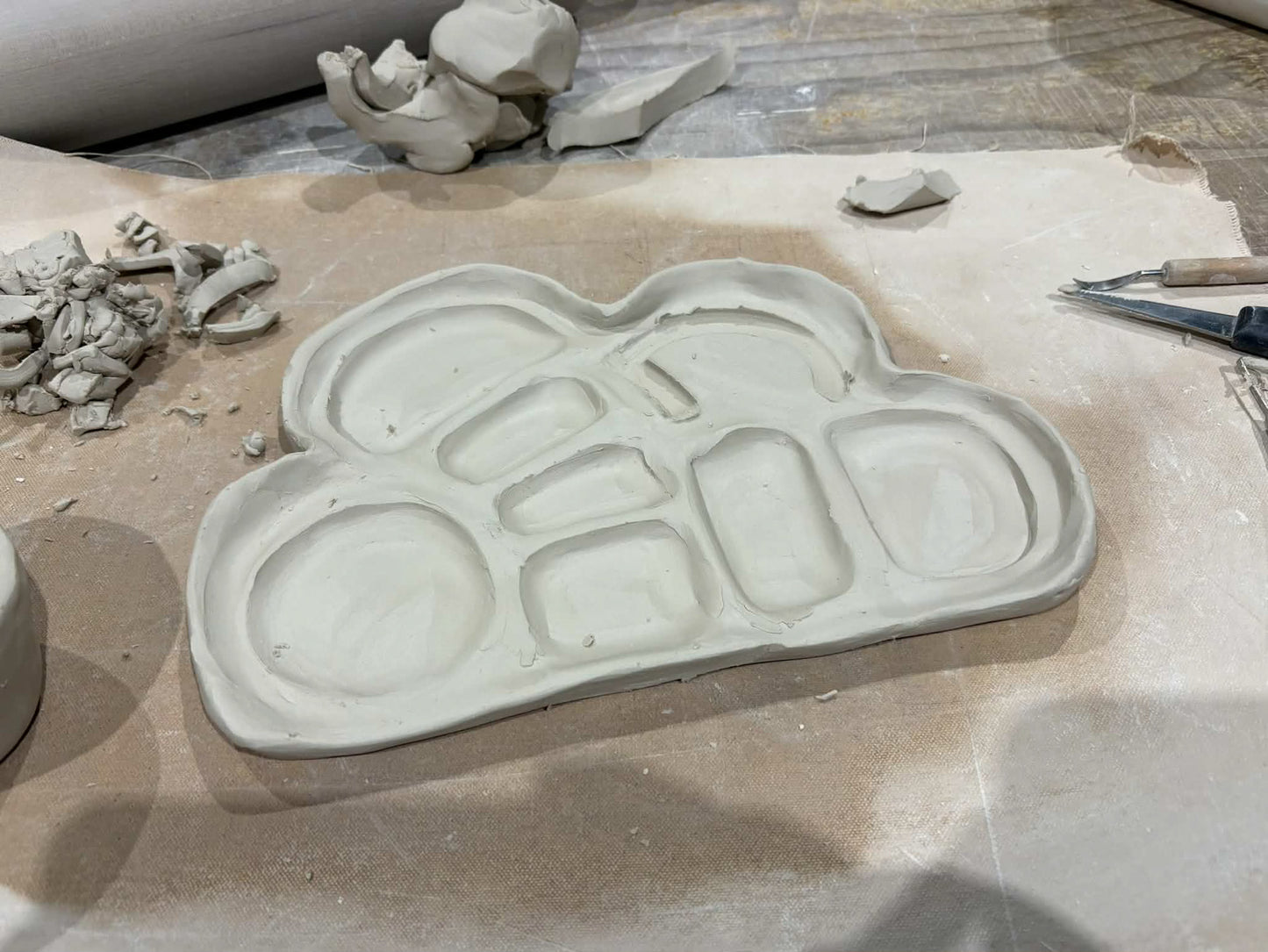 Friday 21st August 10am -12pm- Handbuilt Organic Ceramic Palette & Trinket Dish Workshop