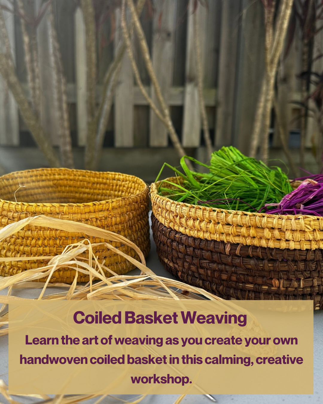 Sat 24th Jan 1-3pm Coiled Basket Weaving Workshop with Maryann Talia Pau