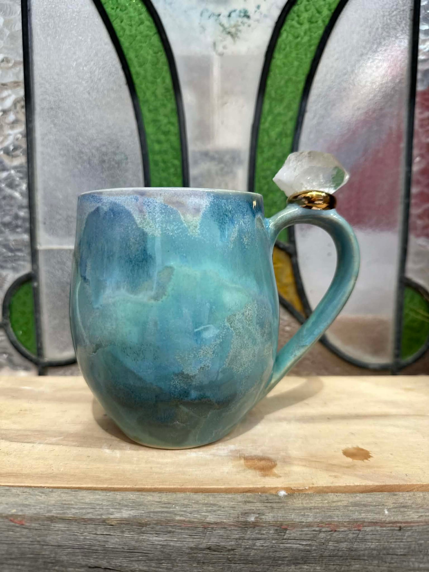 Crystal Ball Mug - Seeing Eye and Clear Quartz Point