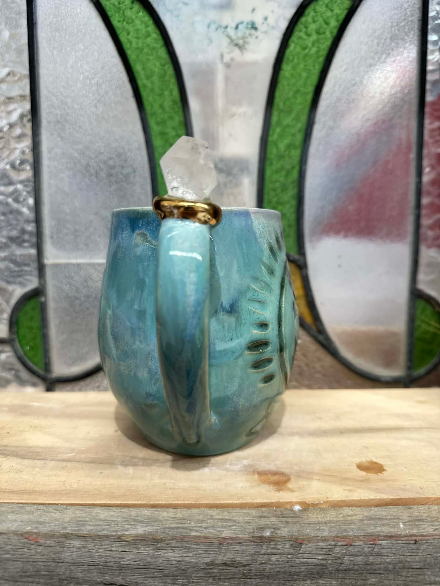 Crystal Ball Mug - Seeing Eye and Clear Quartz Point
