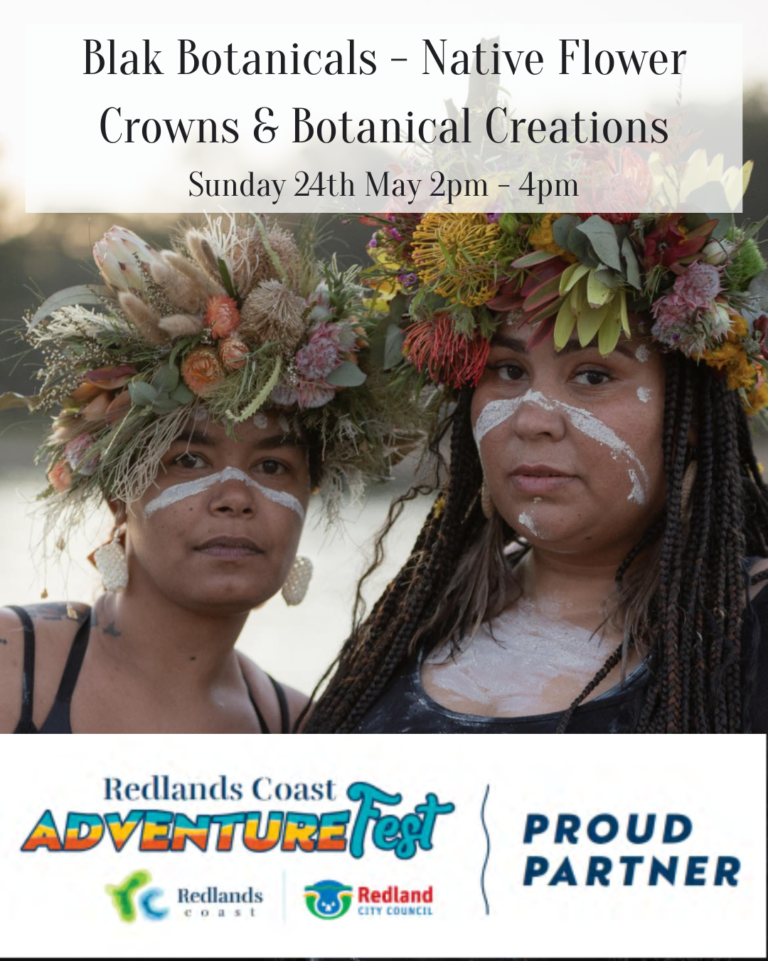 Sunday 24th May 2pm - 4pm - AdventureFest Redland Coast -Blak Botanicals - Wreath or Flower Crown Workshop
