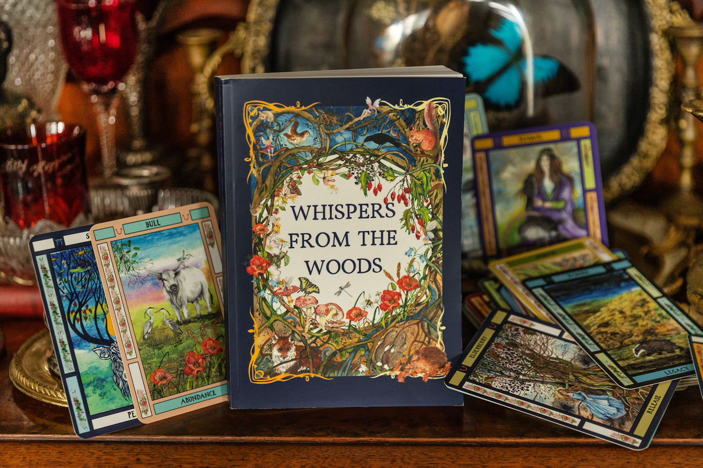 Whispers From The Woods oracle deck and hard back companion guide book