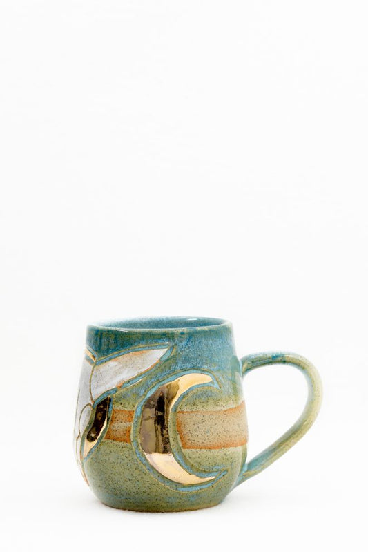 Cow Skull and Triple Goddess Cup in Turquoise