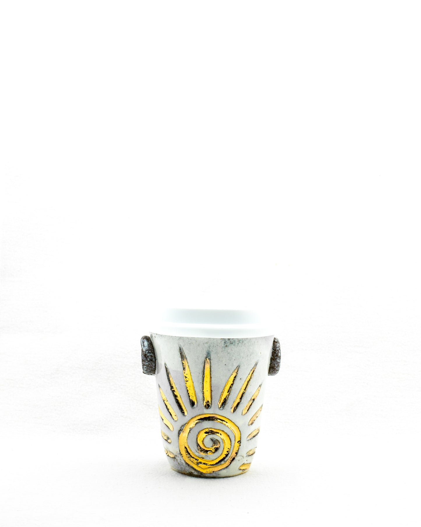 Sacred Full Moon Rising Sun Ceramic Holding Cup