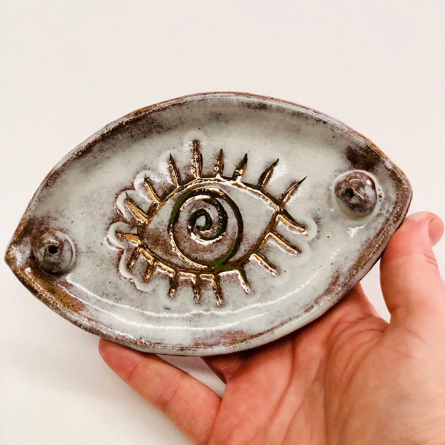 Talisman Eye Incense Dish with Gold