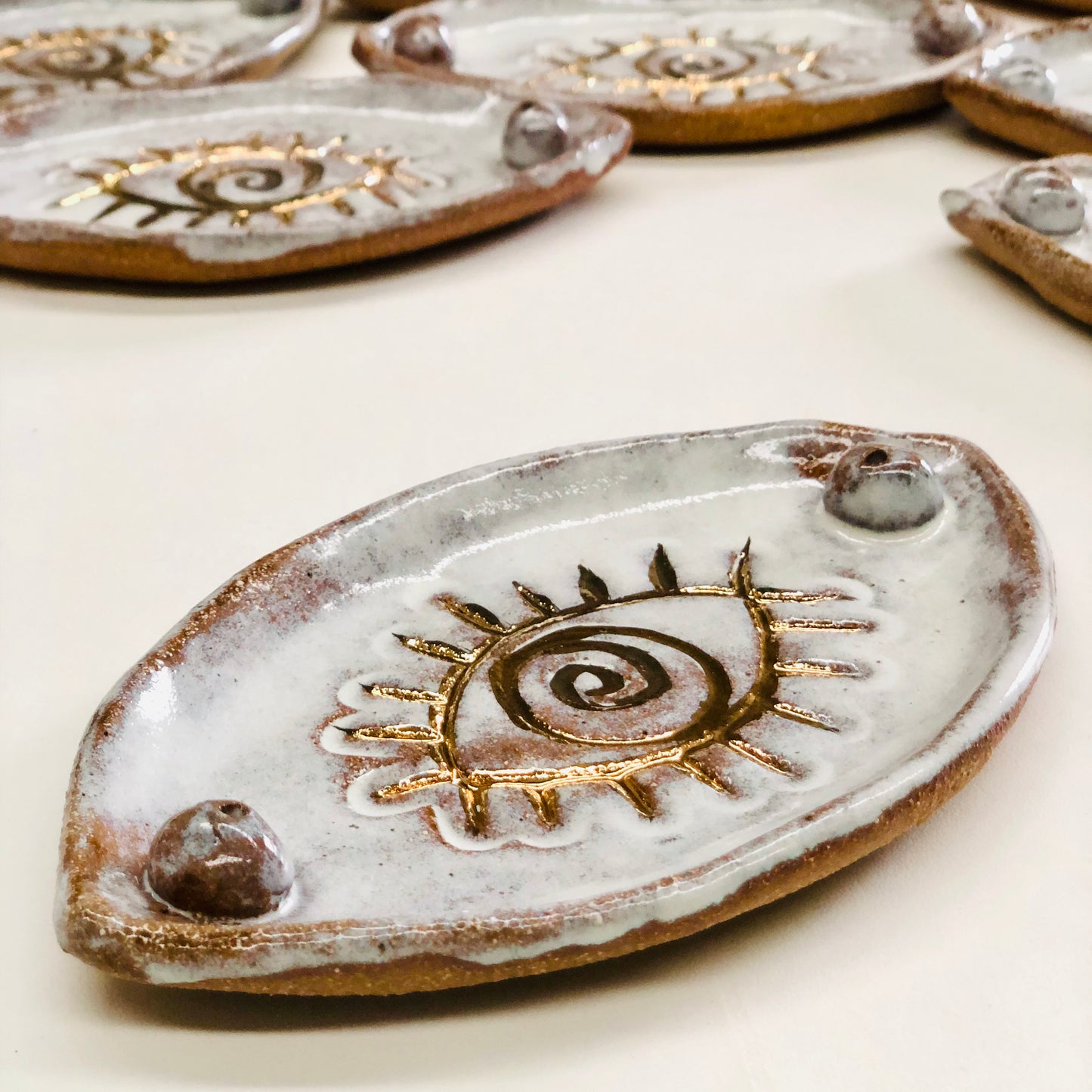 Talisman Eye Incense Dish with Gold