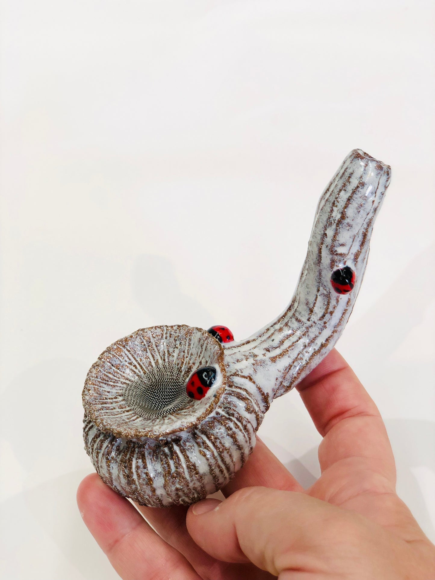 Poppy Seed Head Pipe with ladybirds