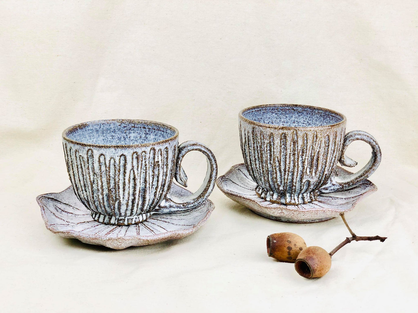Poppy Seed Head Cup and Saucer